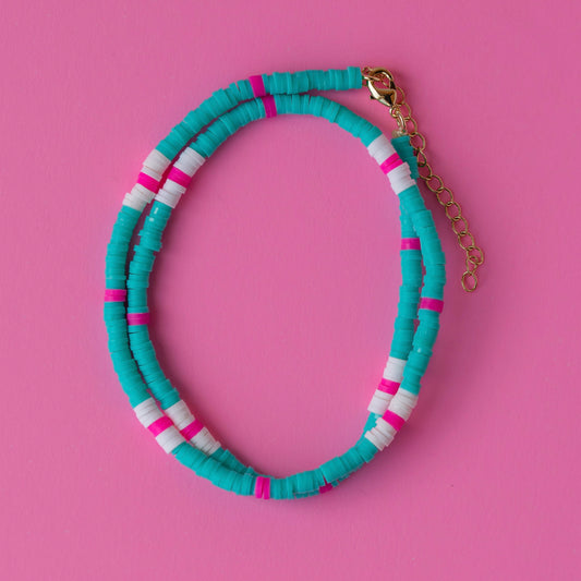Salcombe Necklace Tropic, White, Pink