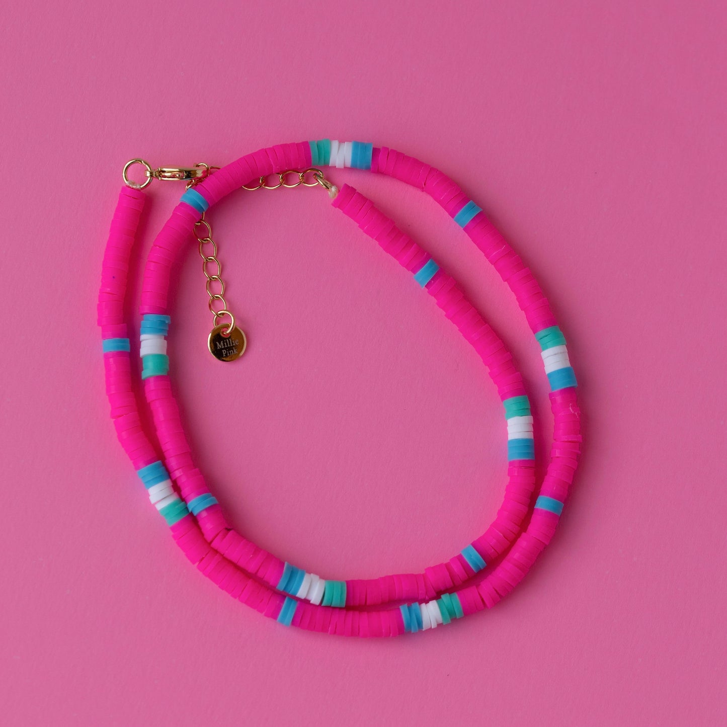 Salcombe Necklace Pink, White, Blue