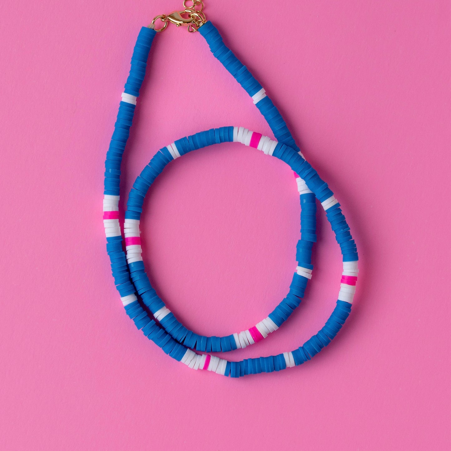 Salcombe Necklace Royal Blue, White, Pink