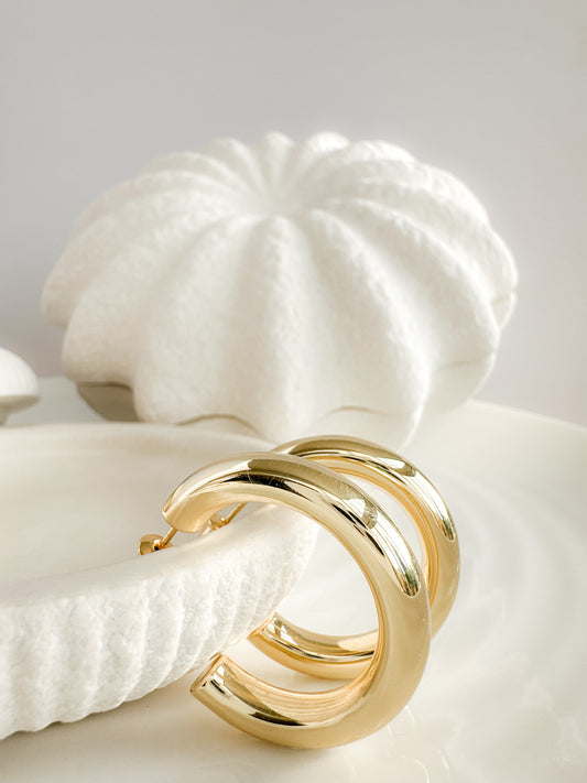 Eva Gold Chunky Hoop Earrings