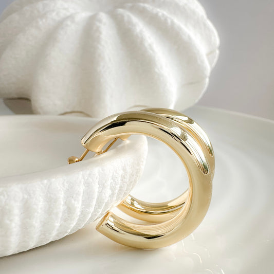 Eva Gold Chunky Hoop Earrings
