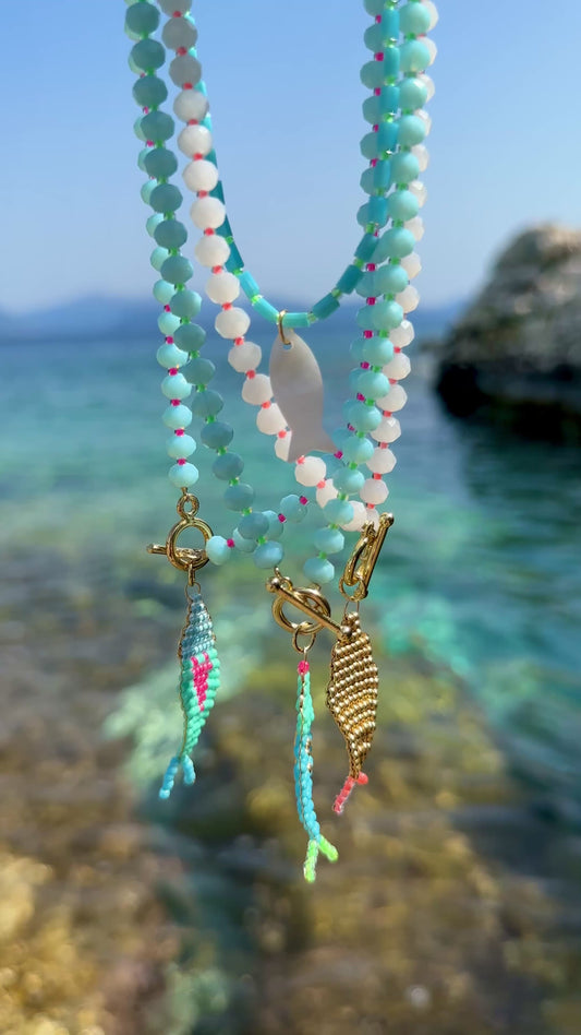 Keep Swimming Fish Necklace - Green