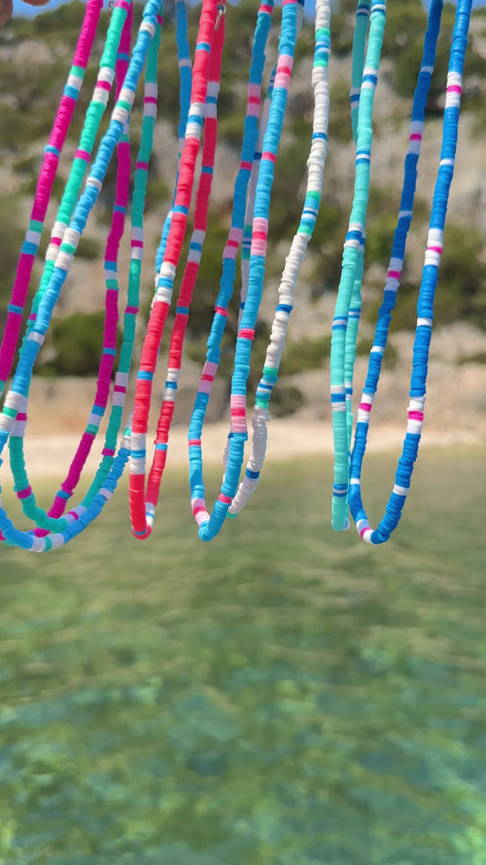 Salcombe Necklace Blue, Pink & Coral